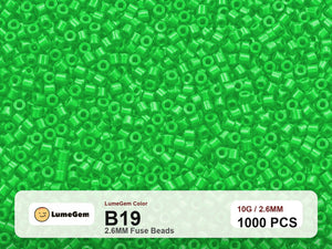 LumeGem B19 Green B19 2.6mm fuse beads