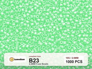 LumeGem B23 Green B23 2.6mm fuse beads