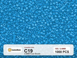 LumeGem C19 Blue C19 2.6mm fuse beads