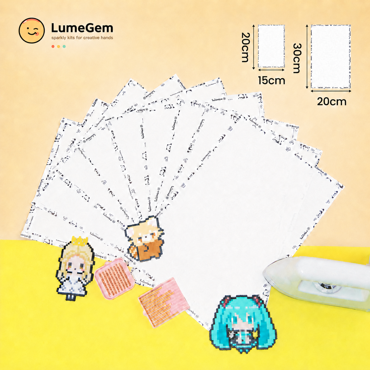 LumeGem wide masking tape 3-pack for fuse bead designs