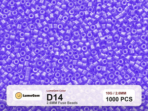LumeGem D14 Purple D14 2.6mm fuse beads