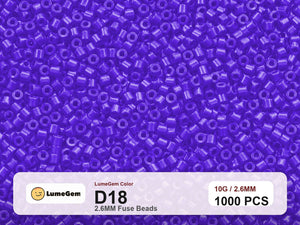 LumeGem D18 Purple D18 2.6mm fuse beads