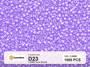 LumeGem D23 Purple D23 2.6mm fuse beads