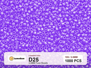 LumeGem D25 Purple D25 2.6mm fuse beads