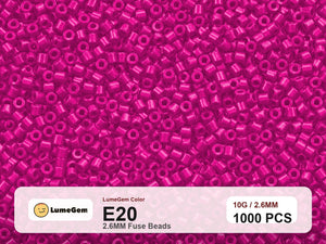 LumeGem E20 Pink E20 2.6mm fuse beads