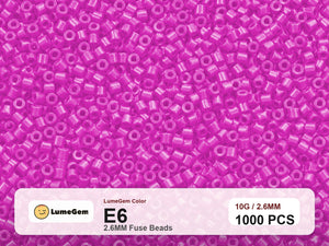 LumeGem E6 Pink E6 2.6mm fuse beads
