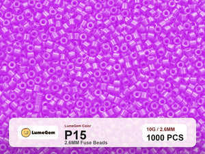 LumeGem P15 Purple P15 2.6mm fuse beads