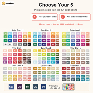 LumeGem fuse bead five-color order guide