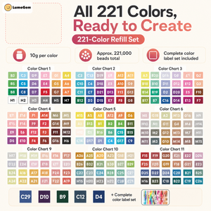 LumeGem 221-color 2.6mm fuse bead refill collection