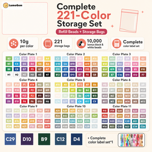 LumeGem 221-color fuse bead storage bag set