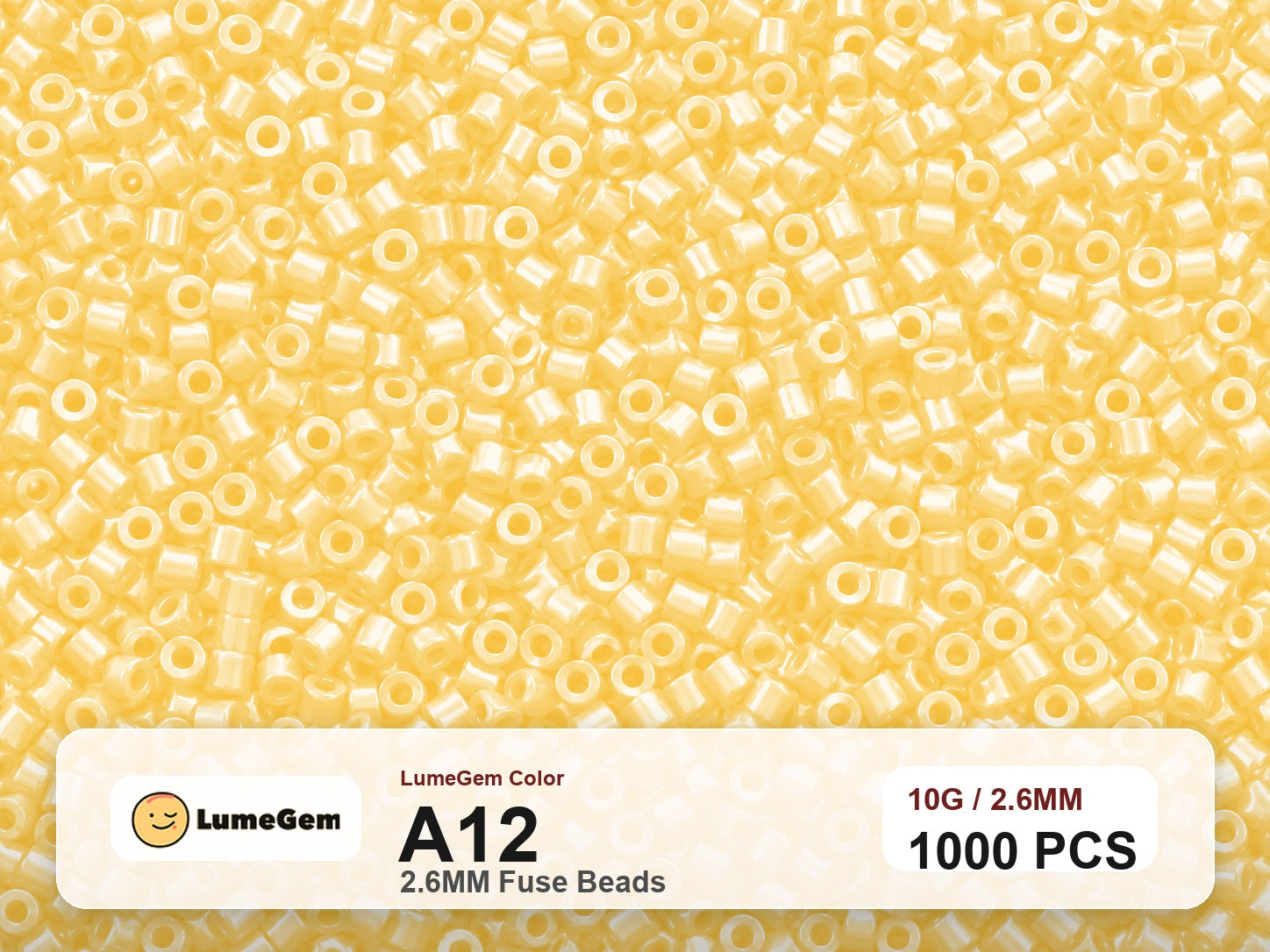 LumeGem A12 Yellow A12 2.6mm fuse beads