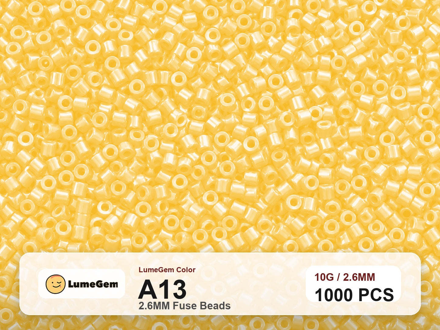 LumeGem A13 Yellow A13 2.6mm fuse beads