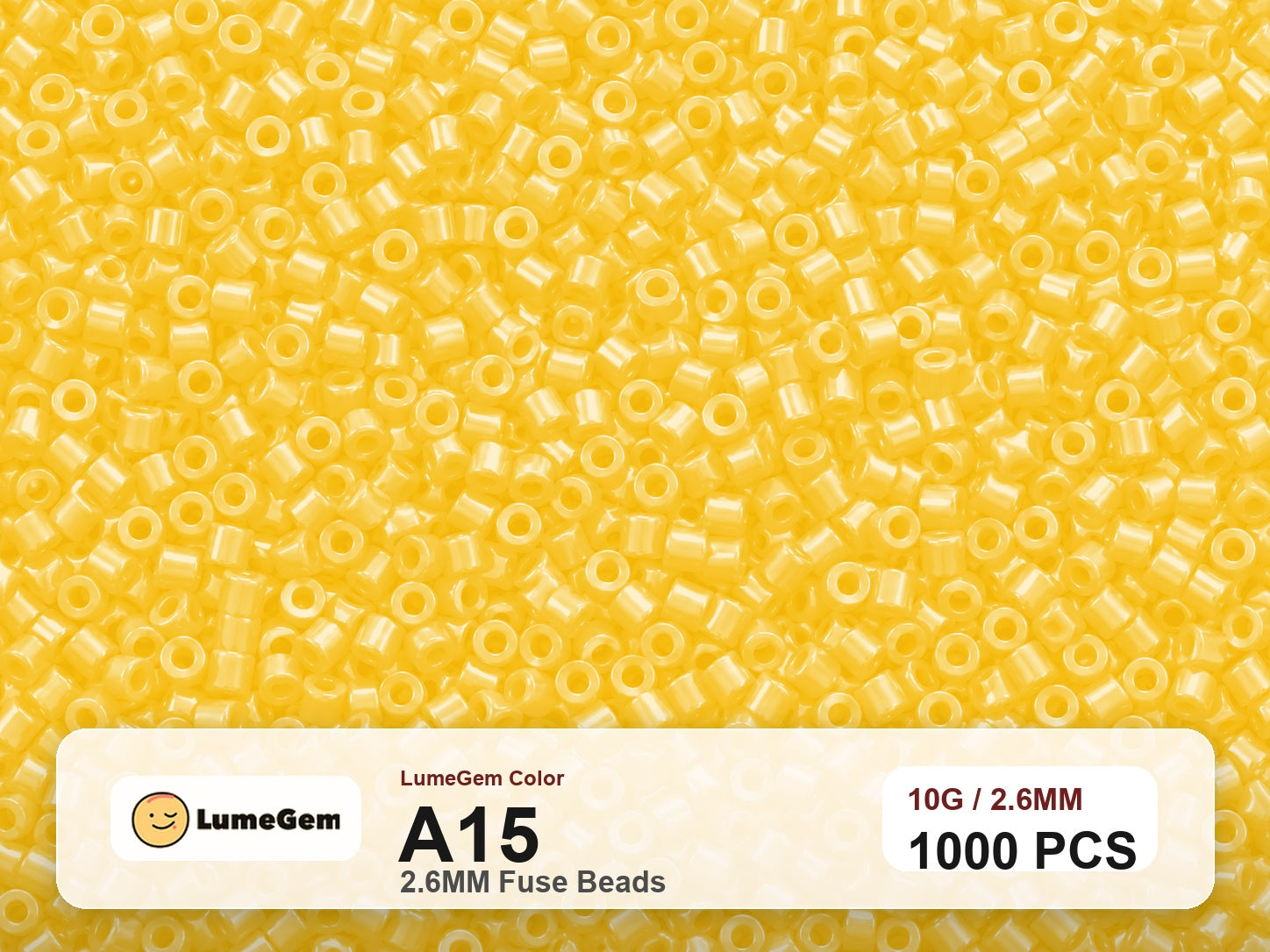 LumeGem A15 Yellow A15 2.6mm fuse beads