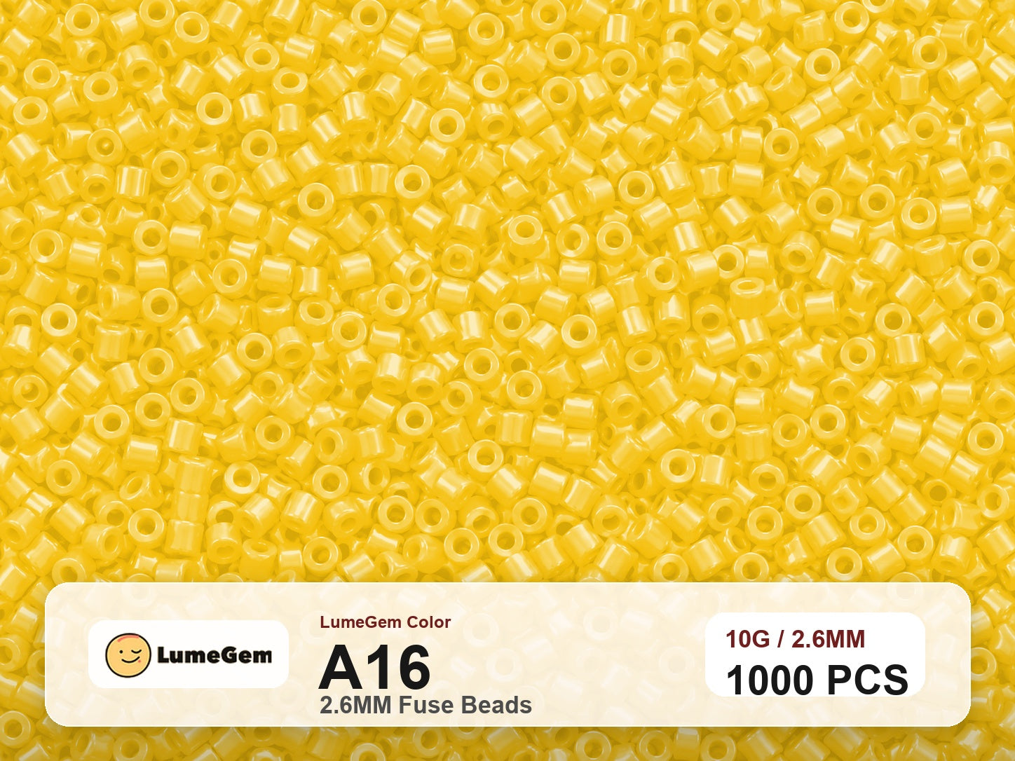LumeGem A16 Yellow A16 2.6mm fuse beads