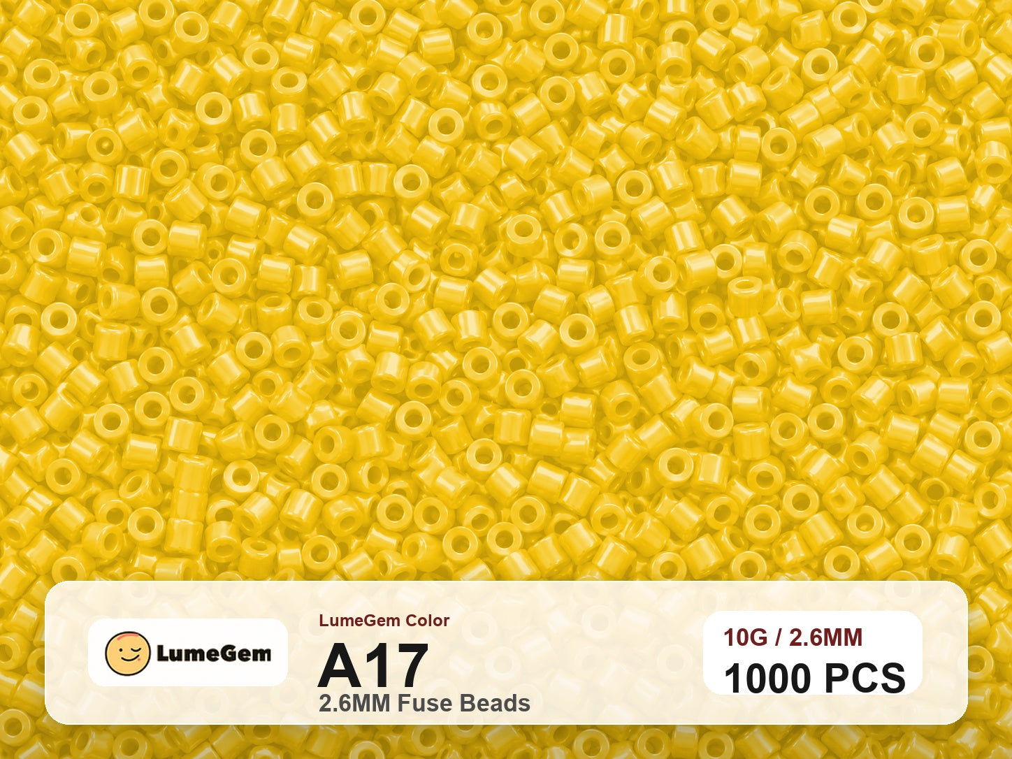 LumeGem A17 Yellow A17 2.6mm fuse beads