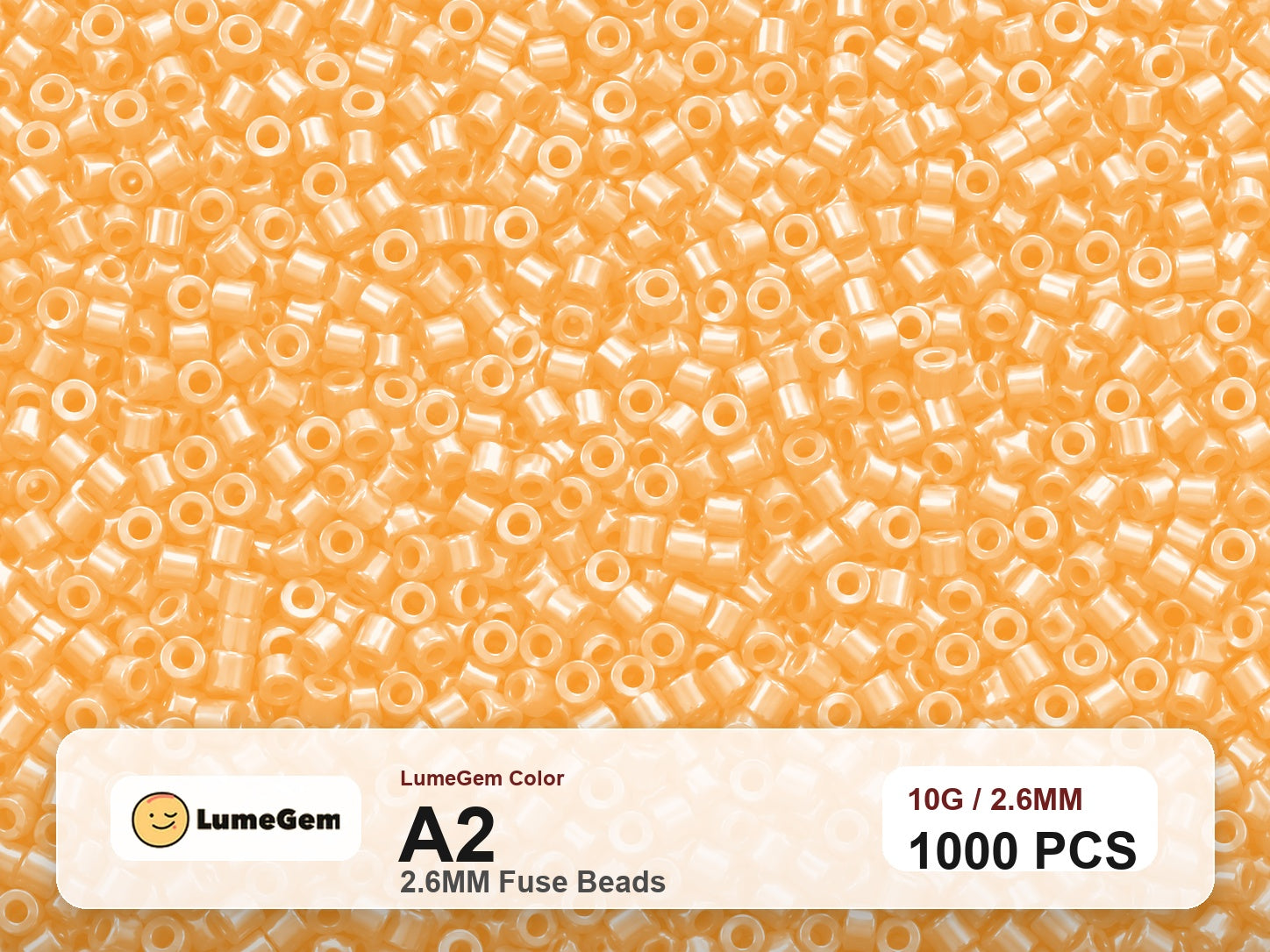 LumeGem A2 Yellow A2 2.6mm fuse beads