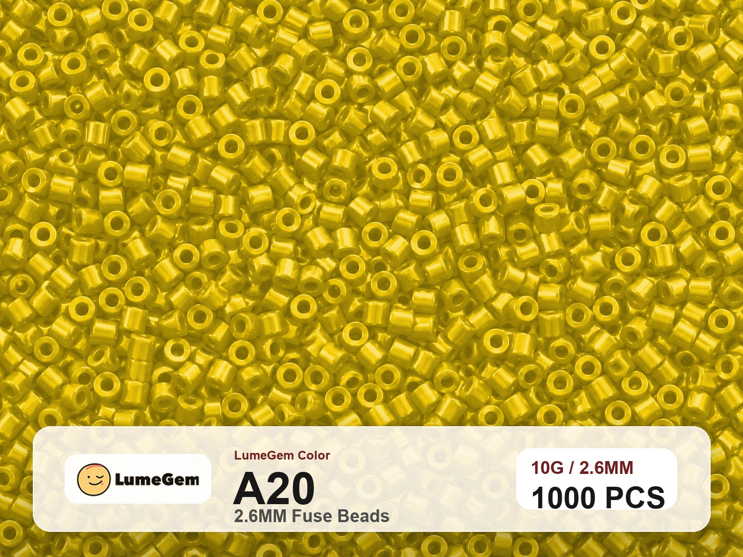 LumeGem A20 Yellow A20 2.6mm fuse beads