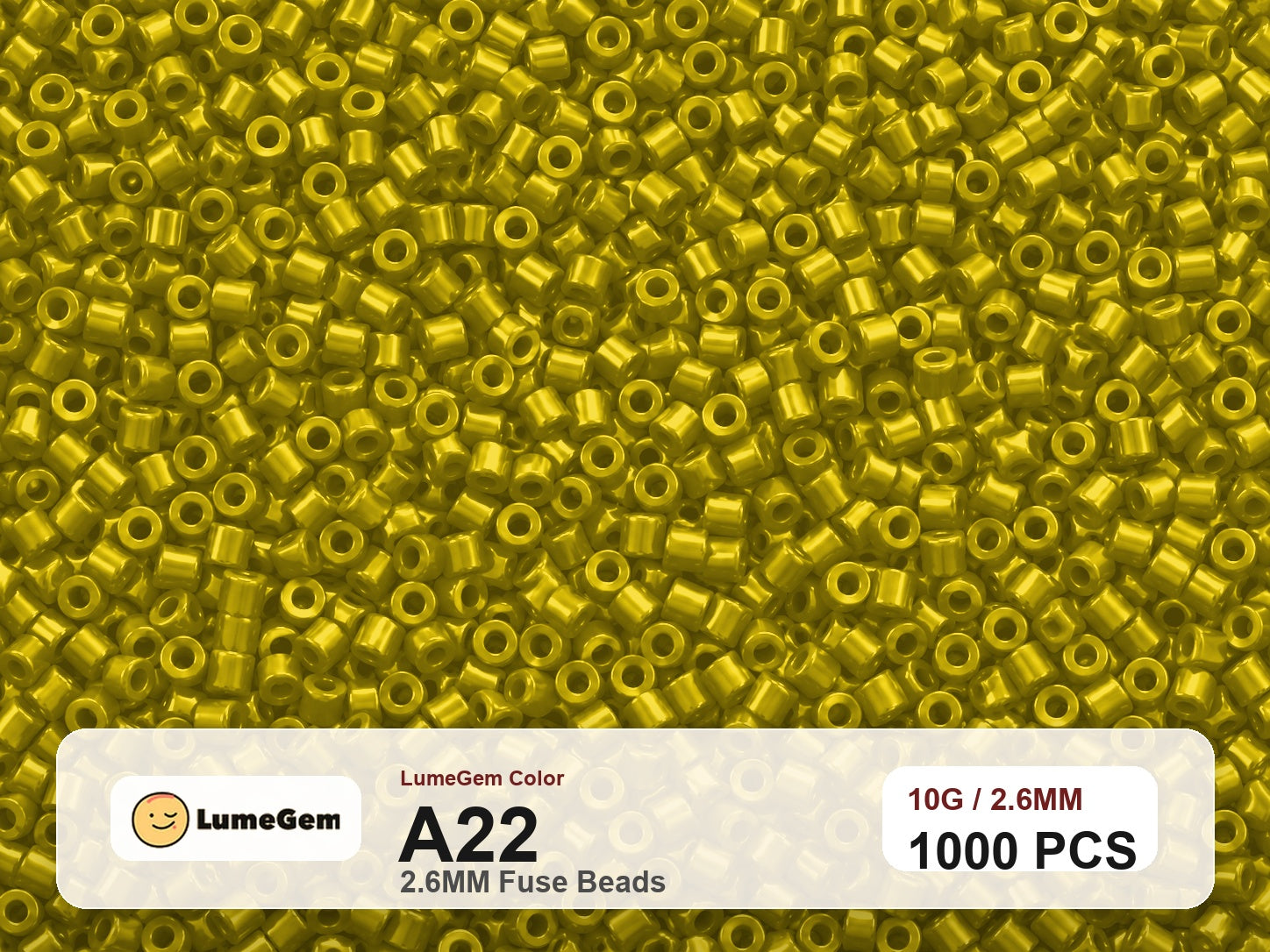 LumeGem A22 Yellow A22 2.6mm fuse beads