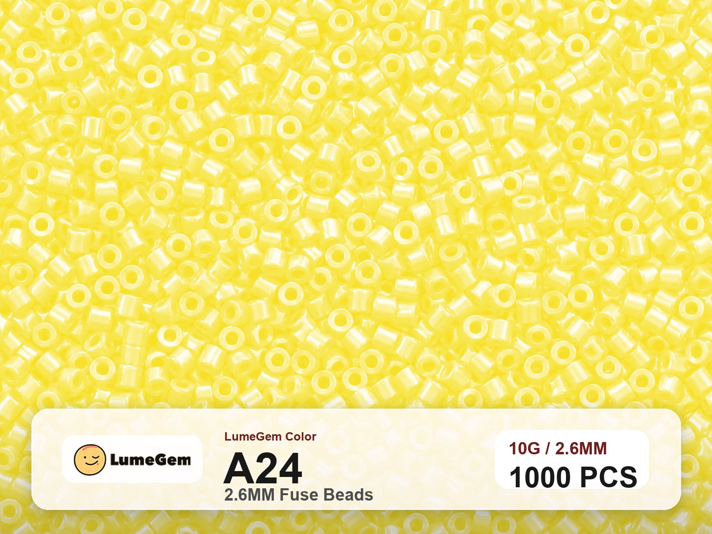 LumeGem A24 Yellow A24 2.6mm fuse beads