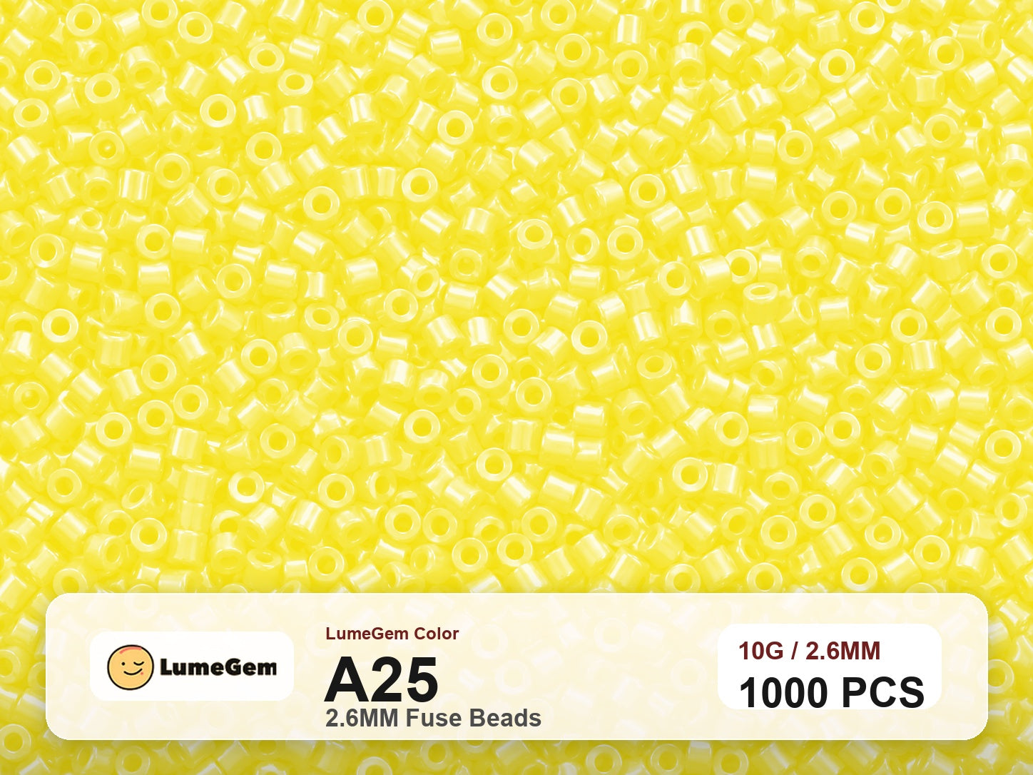 LumeGem A25 Yellow A25 2.6mm fuse beads