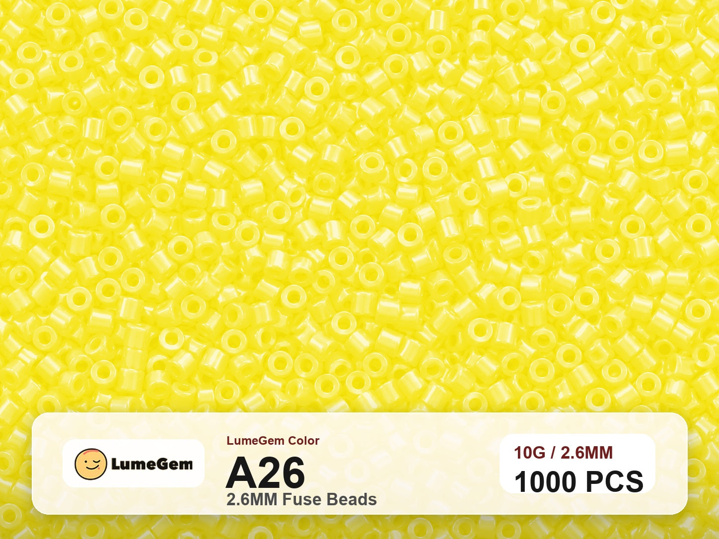 LumeGem A26 Yellow A26 2.6mm fuse beads