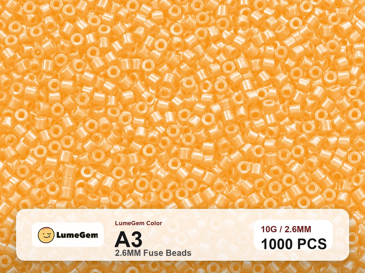 LumeGem A3 Yellow A3 2.6mm fuse beads