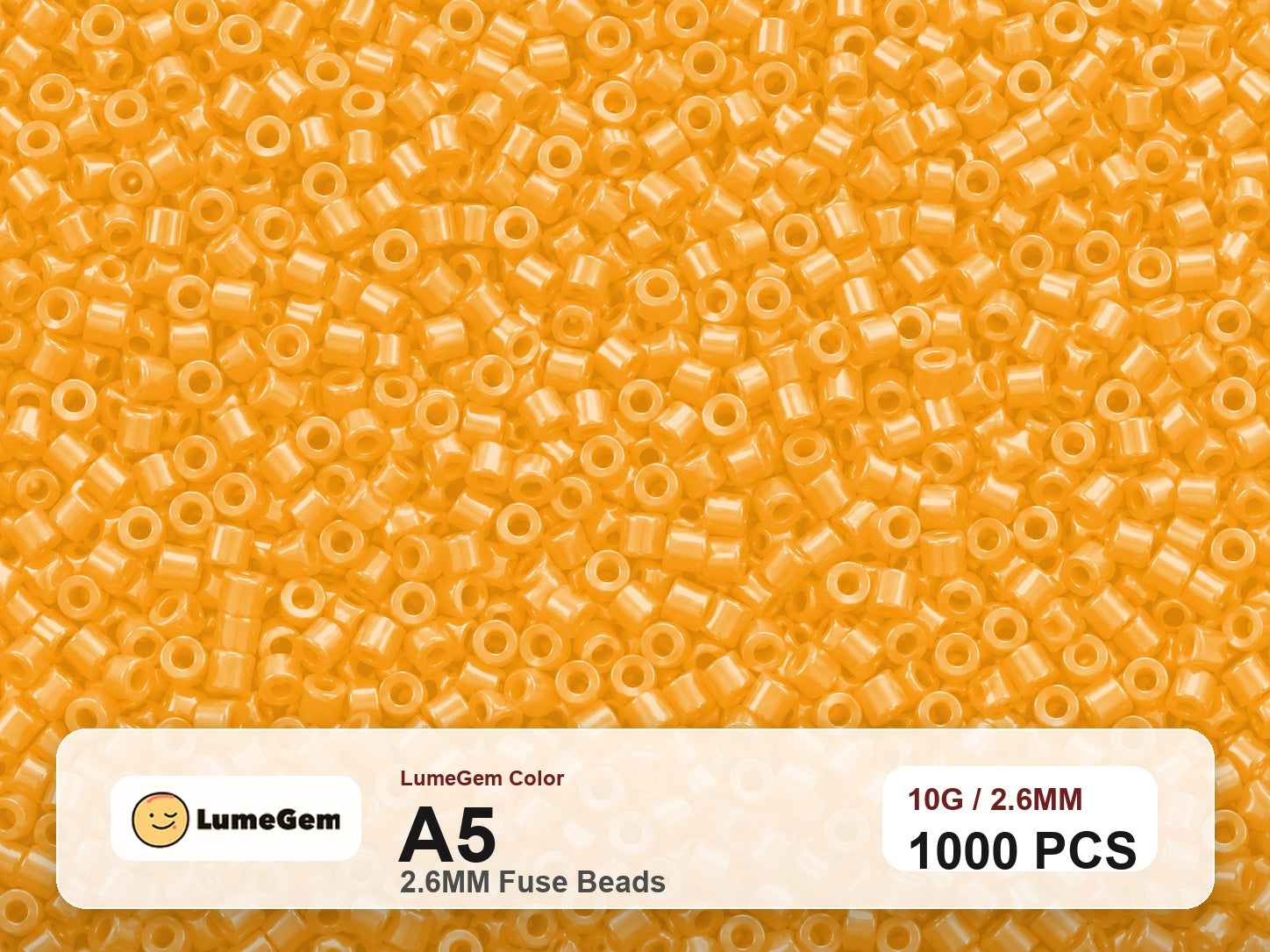 LumeGem A5 Yellow A5 2.6mm fuse beads