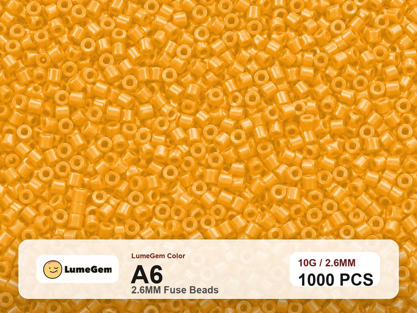 LumeGem A6 Yellow A6 2.6mm fuse beads