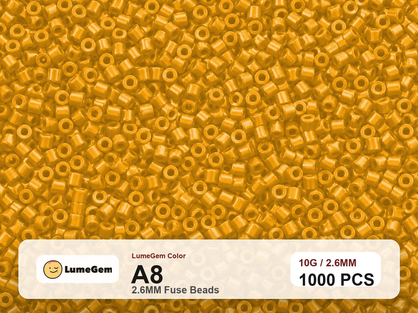 LumeGem A8 Yellow A8 2.6mm fuse beads