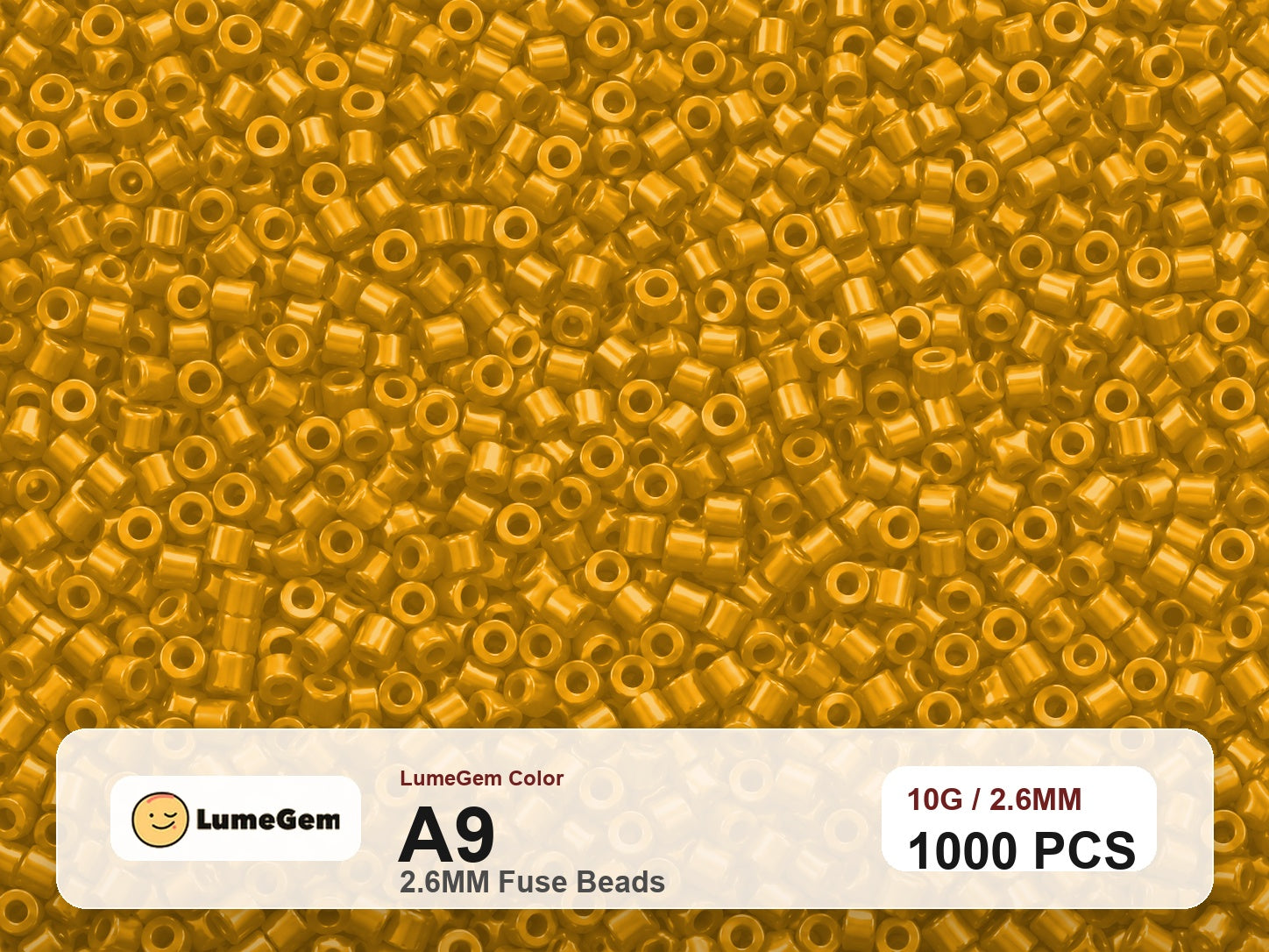 LumeGem A9 Yellow A9 2.6mm fuse beads