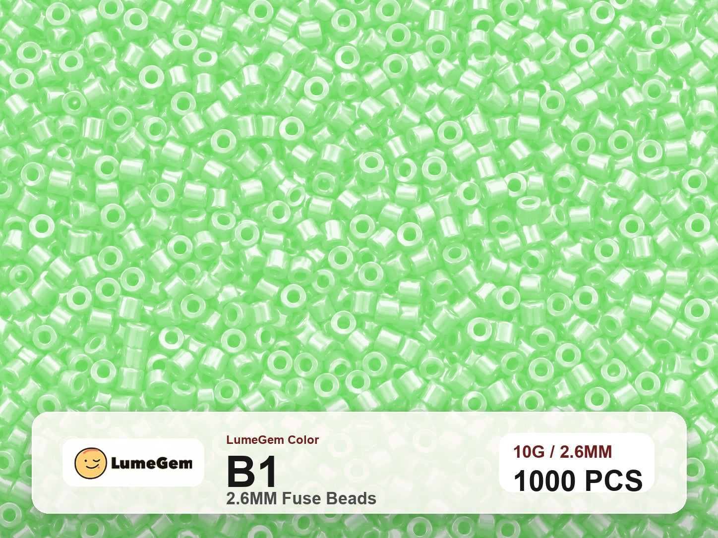 LumeGem B1 Green B1 2.6mm fuse beads