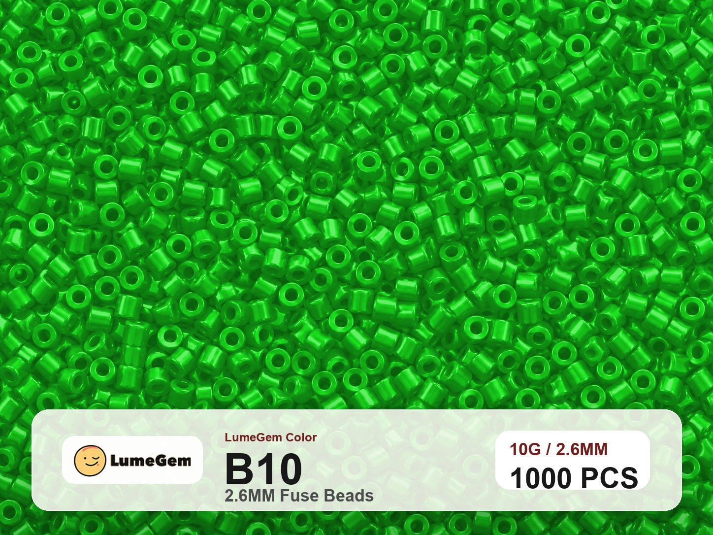 LumeGem B10 Green B10 2.6mm fuse beads