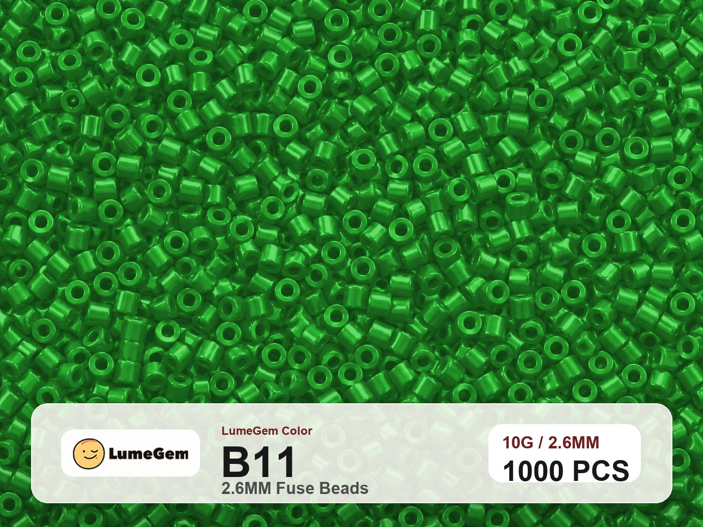 LumeGem B11 Green B11 2.6mm fuse beads