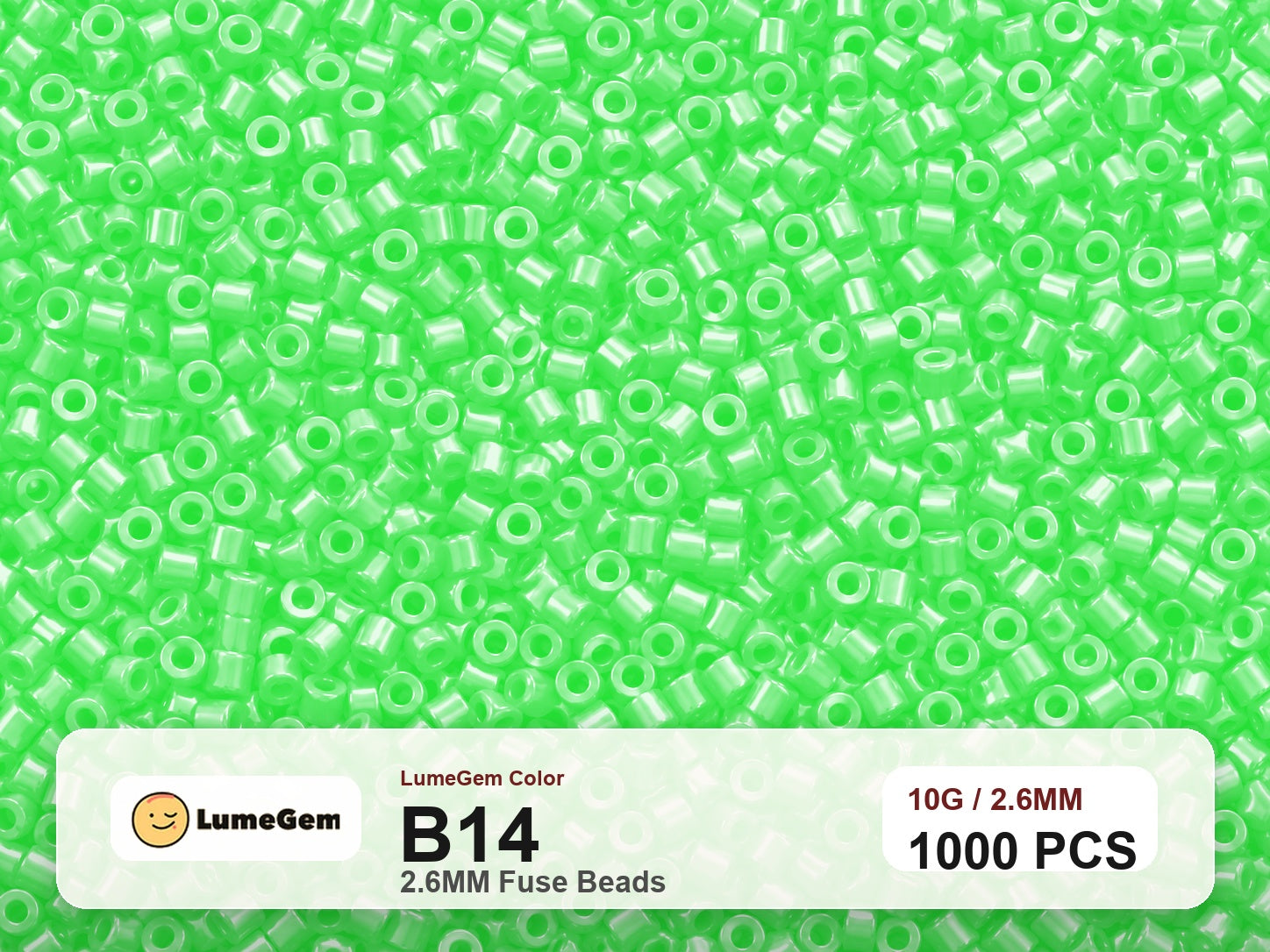 LumeGem B14 Green B14 2.6mm fuse beads
