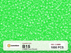 LumeGem B15 Green B15 2.6mm fuse beads