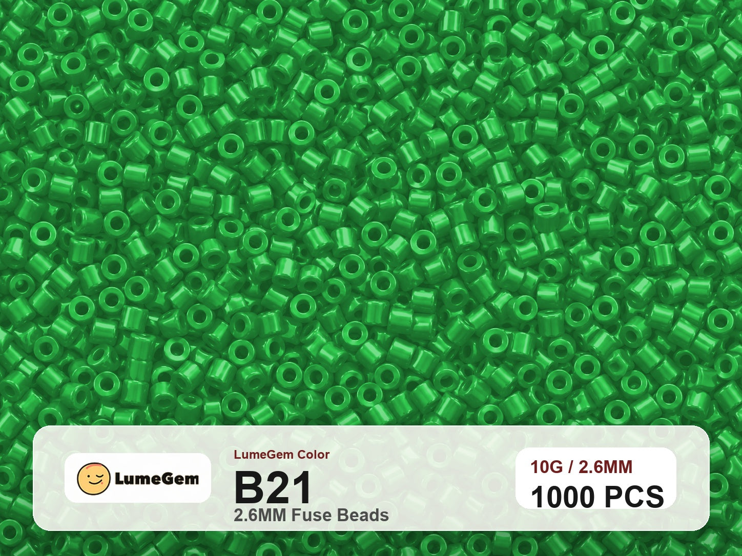 LumeGem B21 Green B21 2.6mm fuse beads