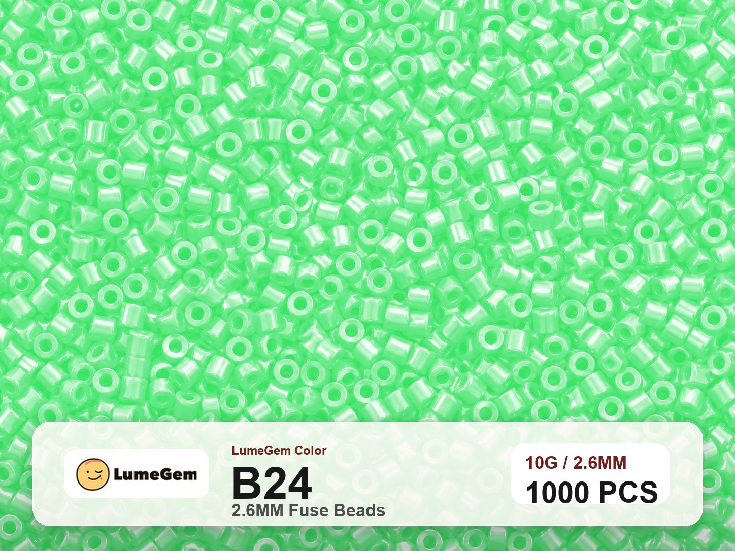 LumeGem B24 Green B24 2.6mm fuse beads
