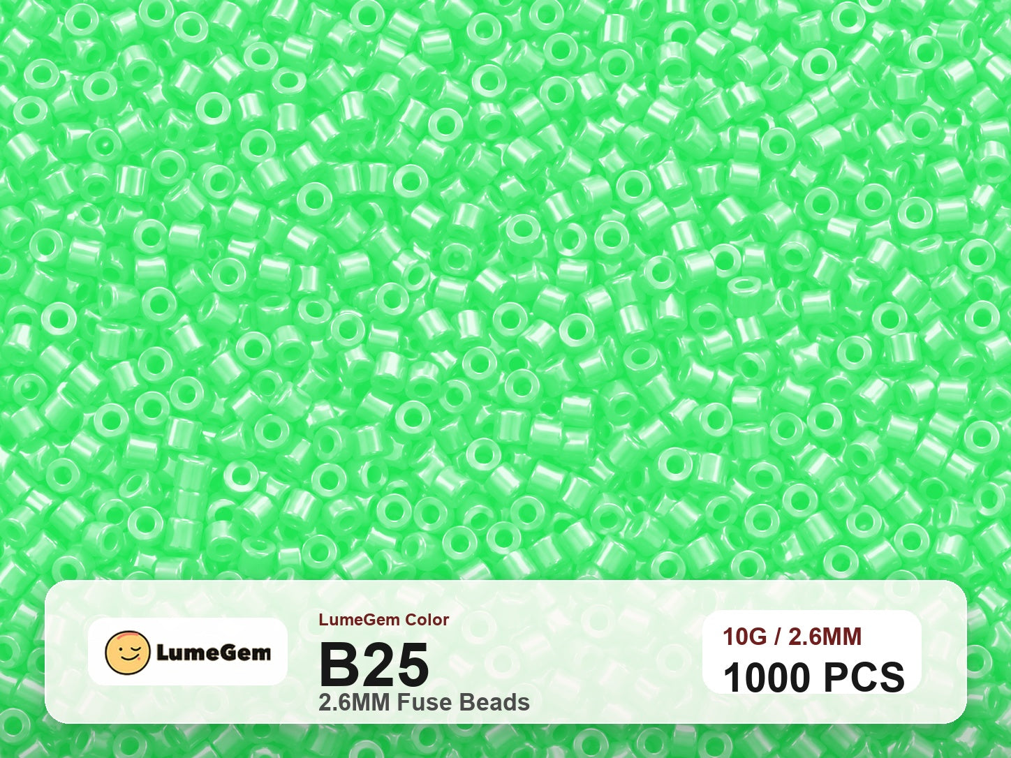 LumeGem B25 Green B25 2.6mm fuse beads