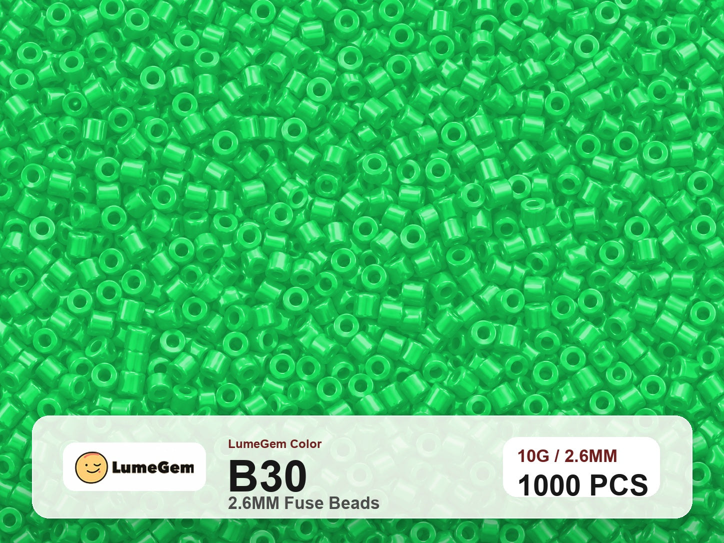 LumeGem B30 Green B30 2.6mm fuse beads