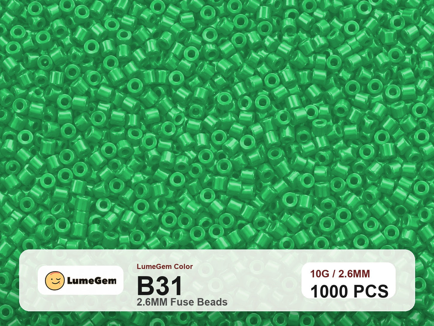 LumeGem B31 Green B31 2.6mm fuse beads