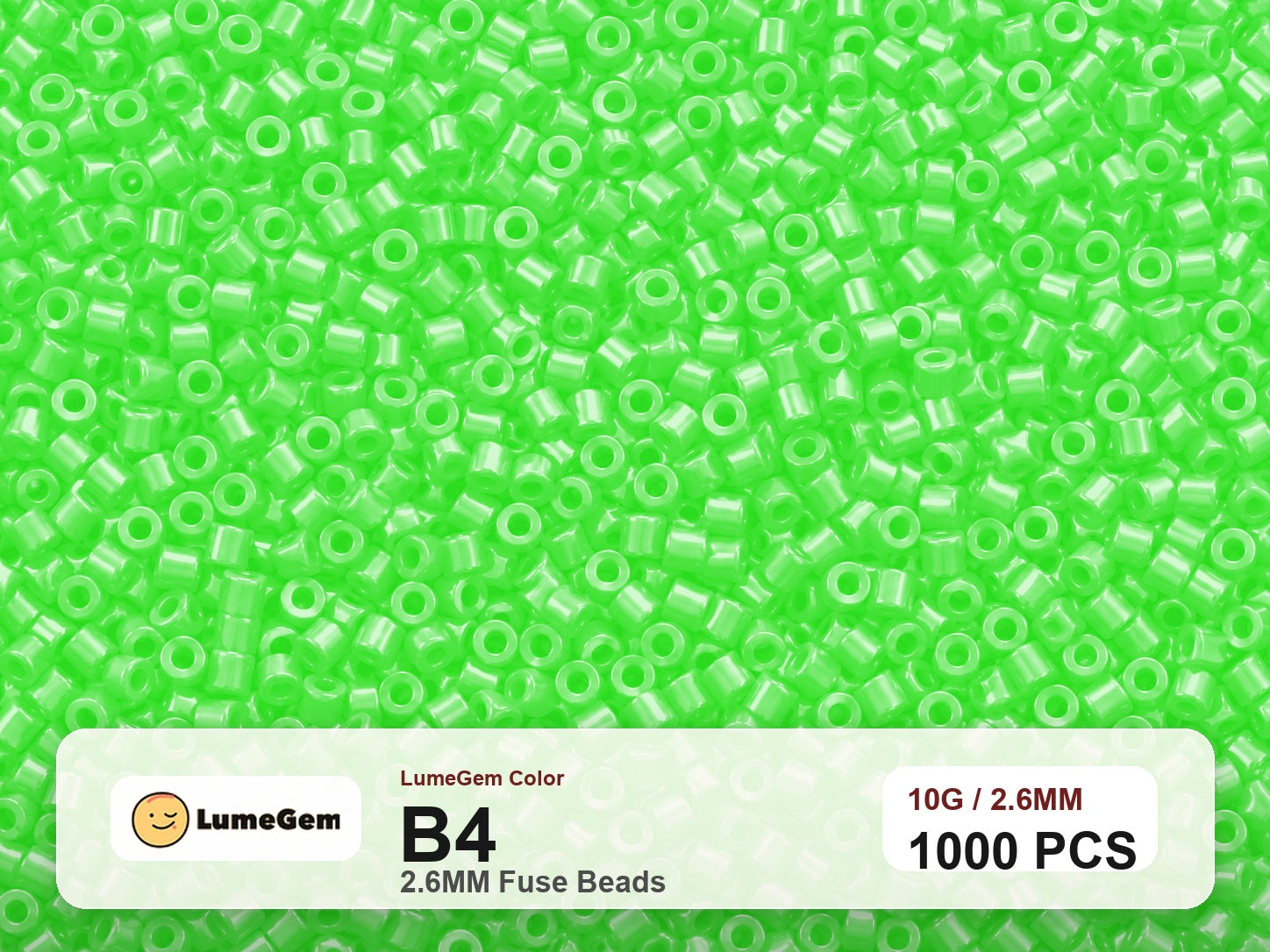 LumeGem B4 Green B4 2.6mm fuse beads