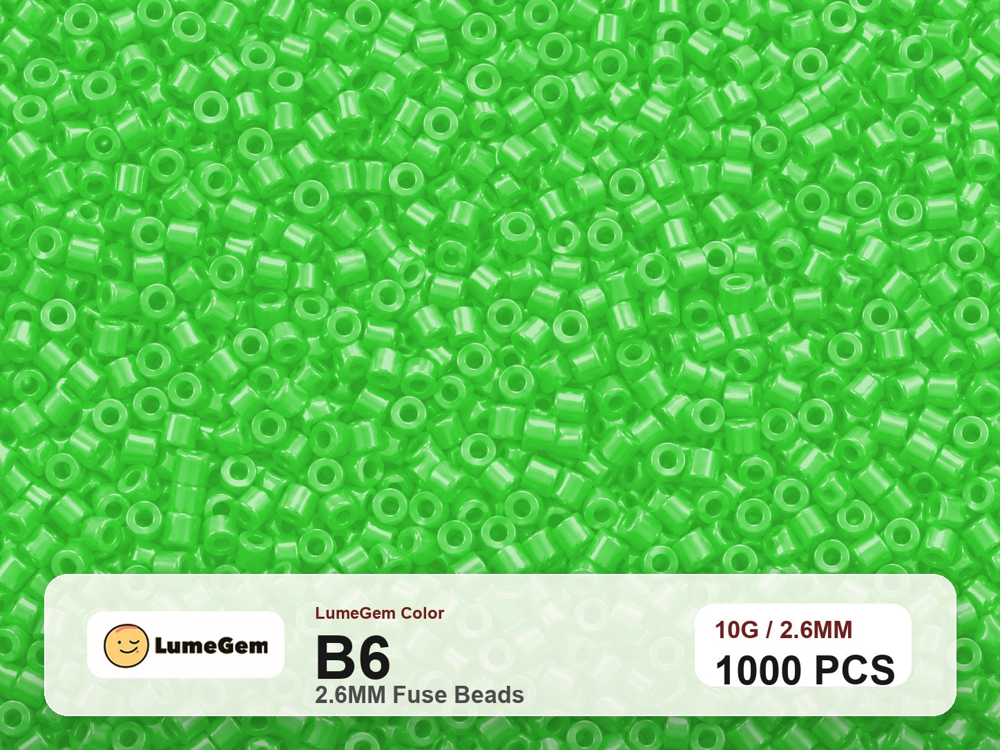 LumeGem B6 Green B6 2.6mm fuse beads