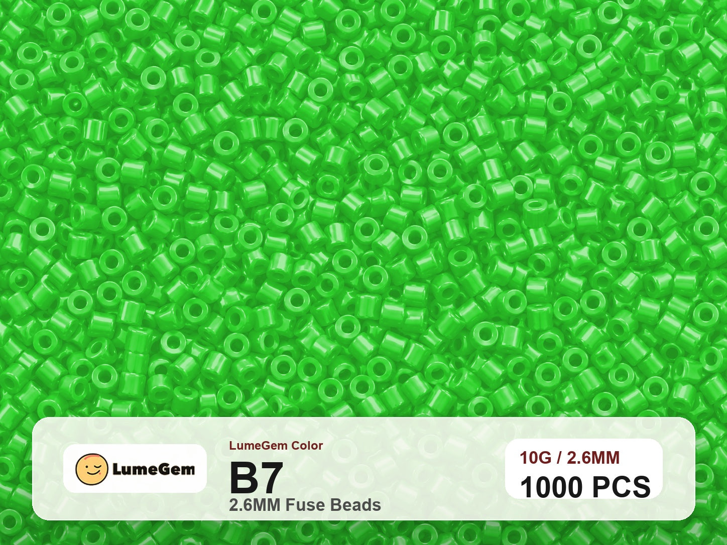 LumeGem B7 Green B7 2.6mm fuse beads
