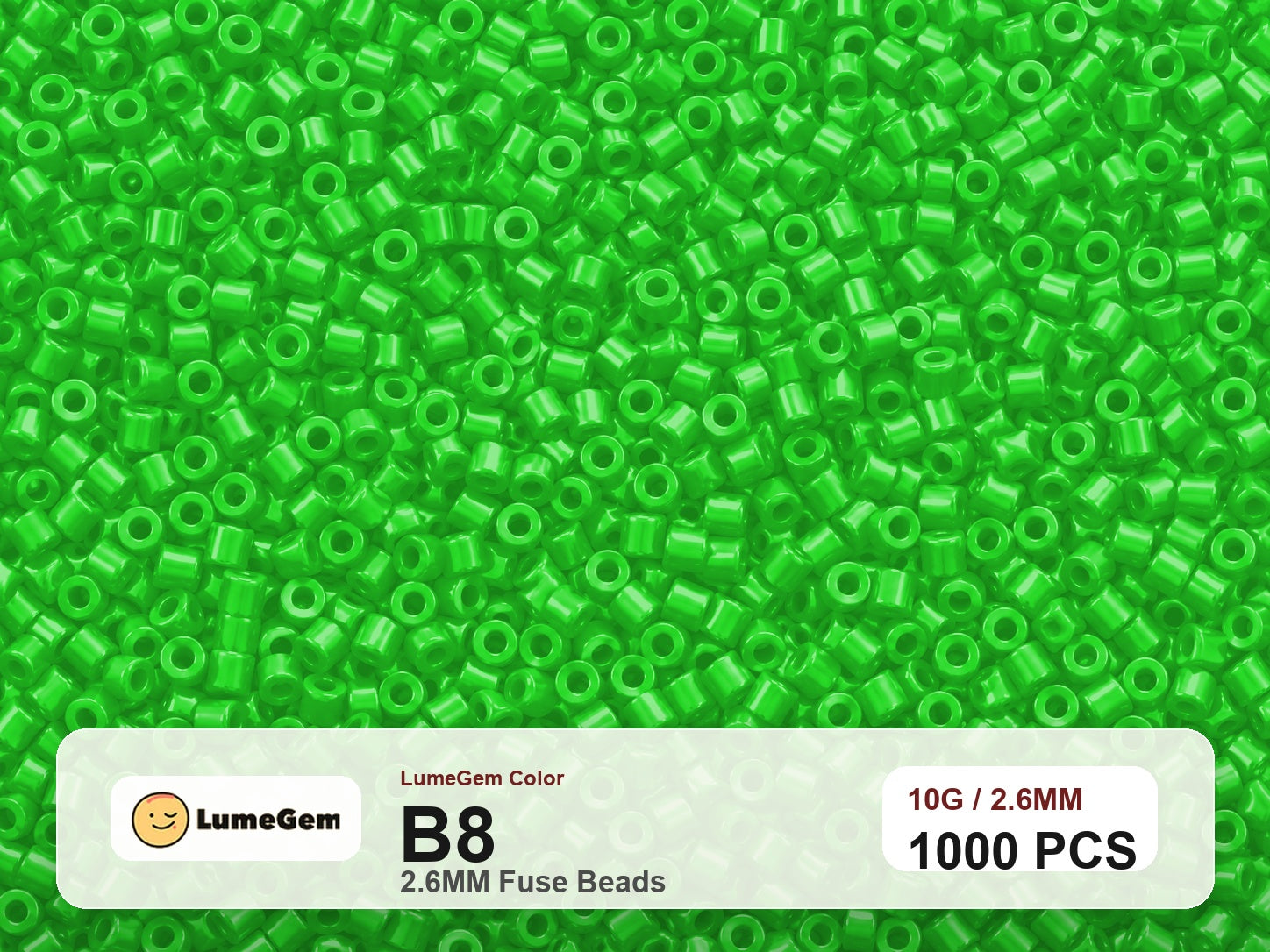 LumeGem B8 Green B8 2.6mm fuse beads