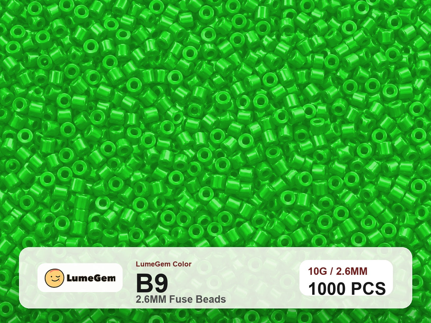 LumeGem B9 Green B9 2.6mm fuse beads