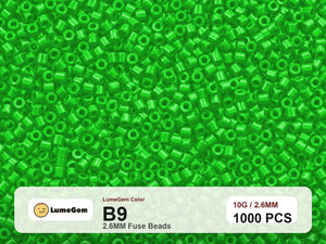 LumeGem B9 Green B9 2.6mm fuse beads