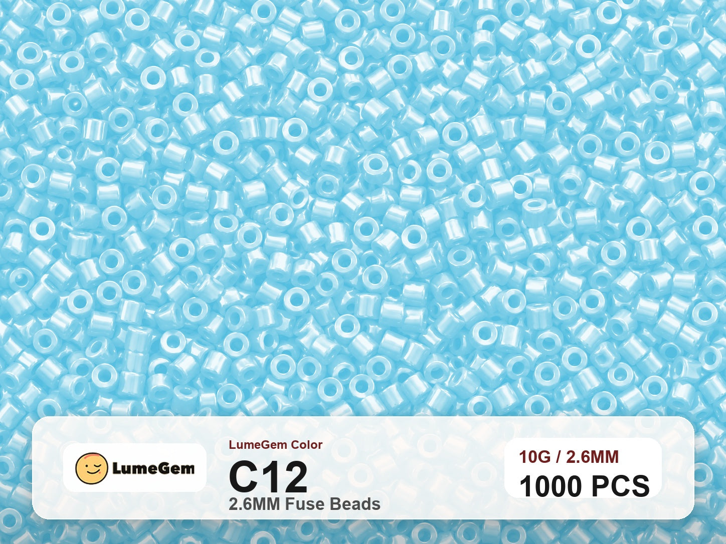 LumeGem C12 Blue C12 2.6mm fuse beads