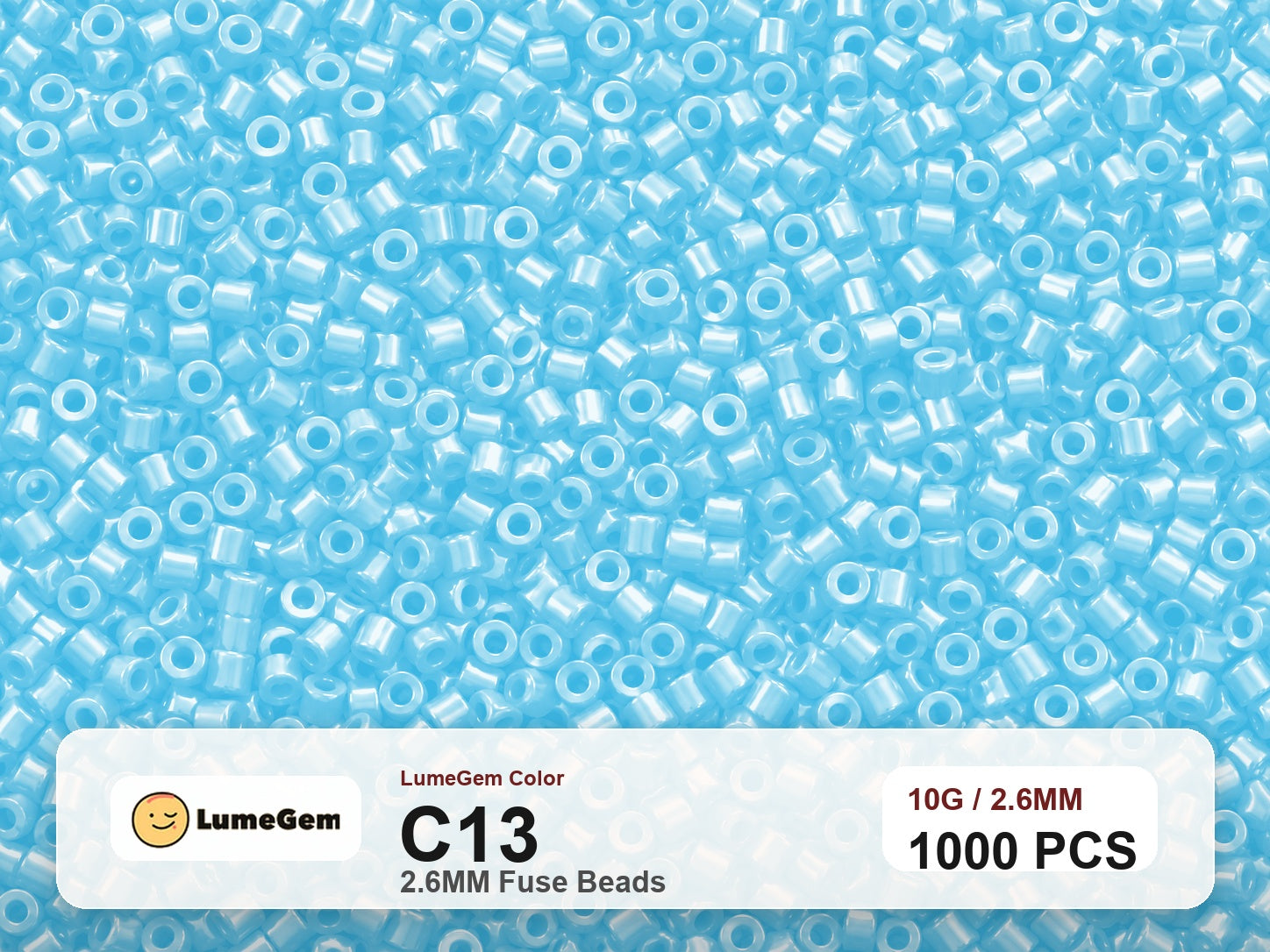 LumeGem C13 Blue C13 2.6mm fuse beads