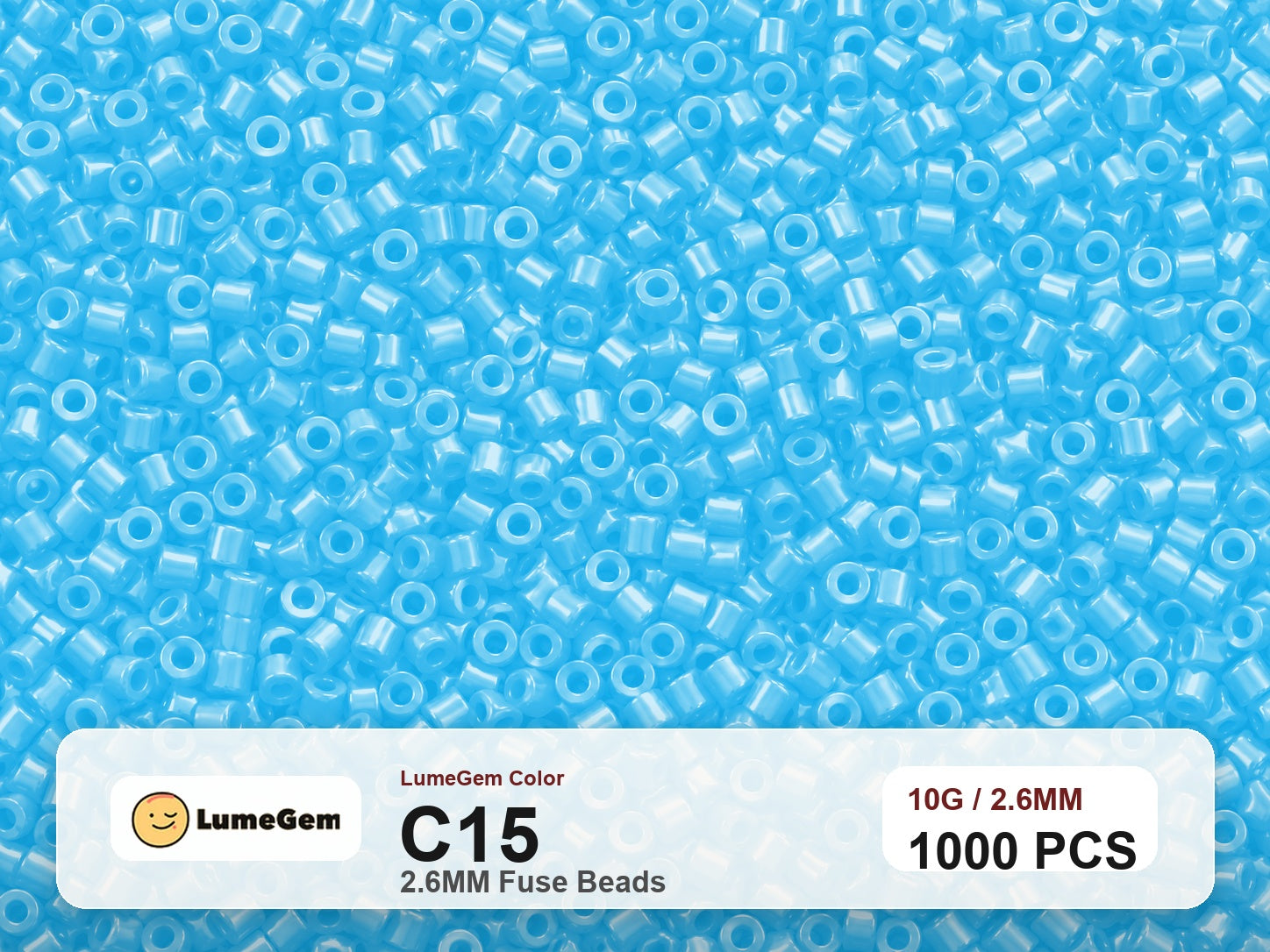 LumeGem C15 Blue C15 2.6mm fuse beads