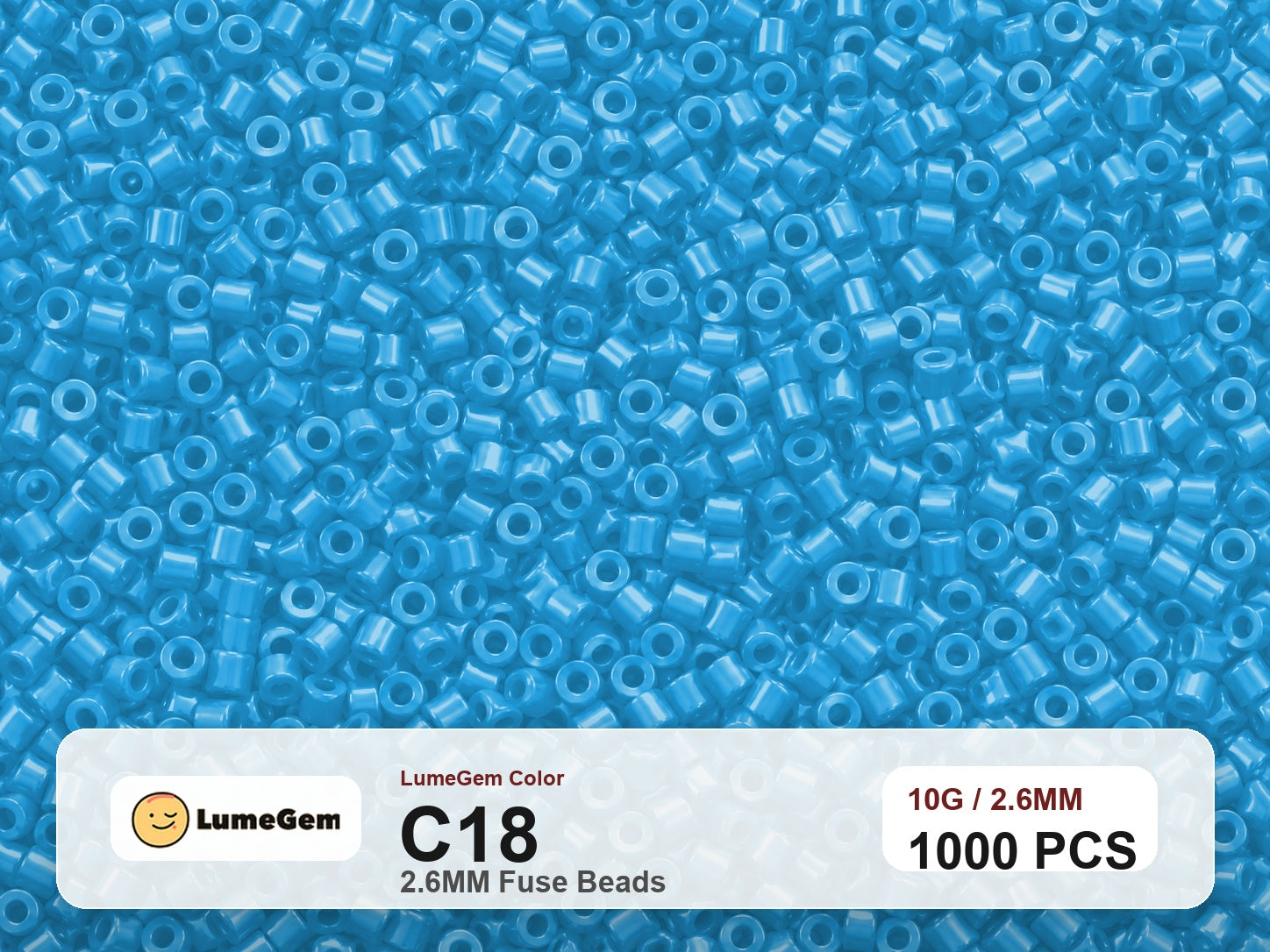 LumeGem C18 Blue C18 2.6mm fuse beads